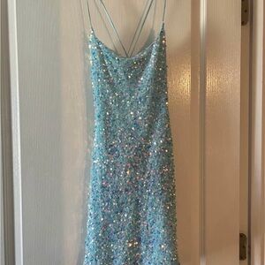 Sparkling Blue Sequin Dress